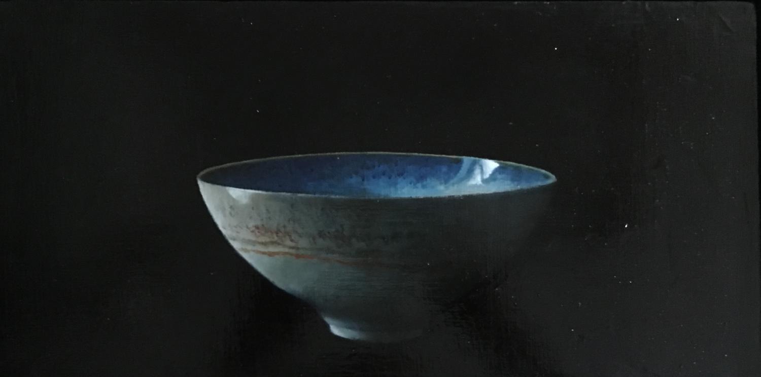 Judith Kuehne - ‘Grey bowl with ice blue in