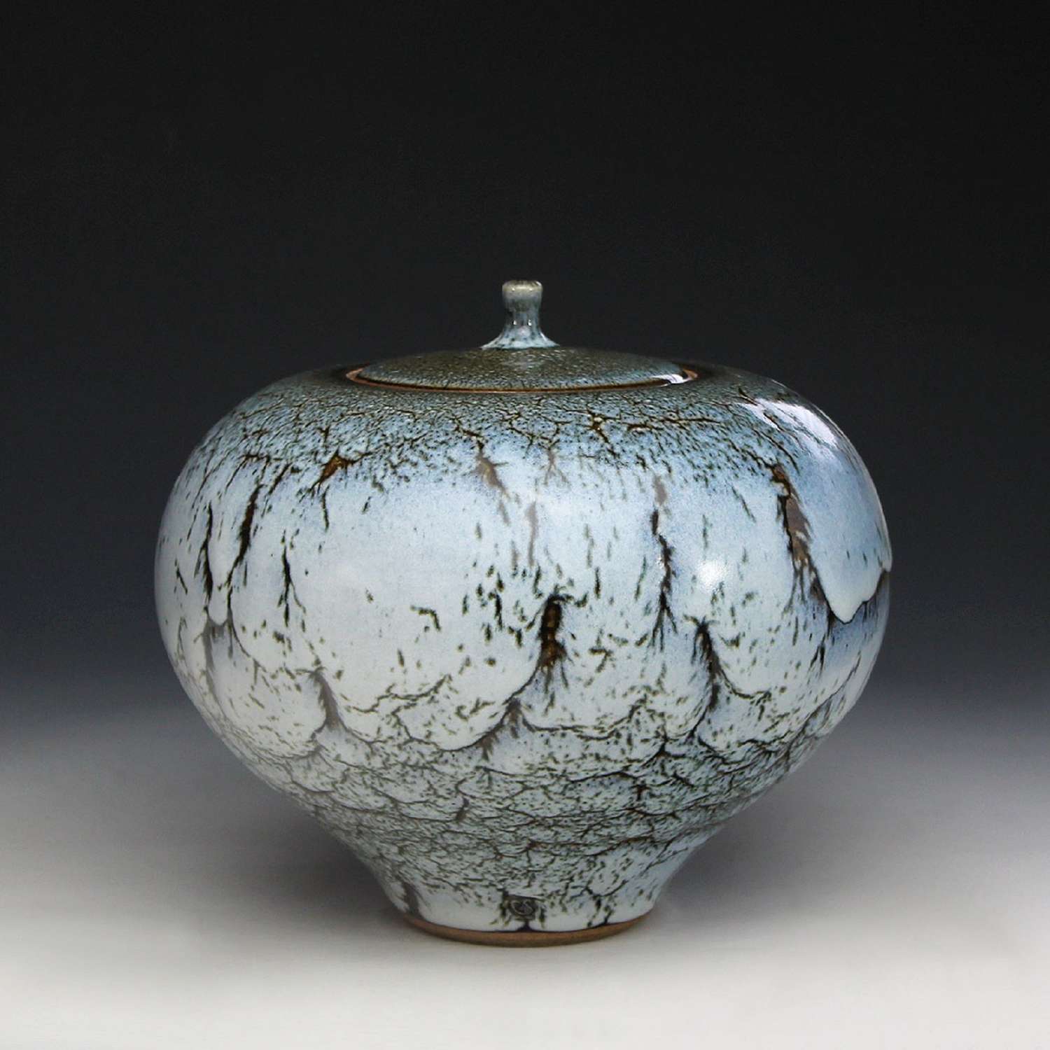 Peter Sparrey. Stoneware lidded jar.